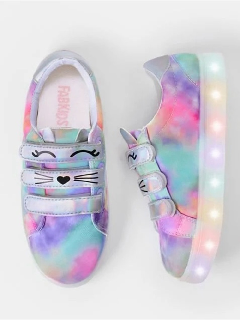 Fabkids - Pastel Tie Dye Cat Sneakers
